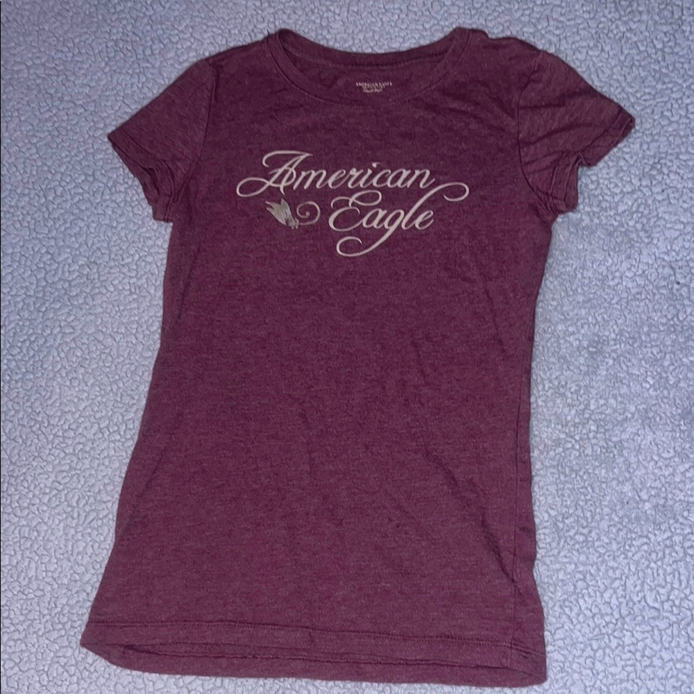 American Eagle Outfitters Women's Maroon Tee